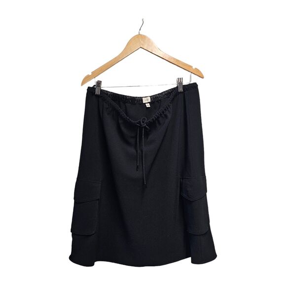 Aritzia Wilfred Skirt Draw String Black w/ Pockets XL
